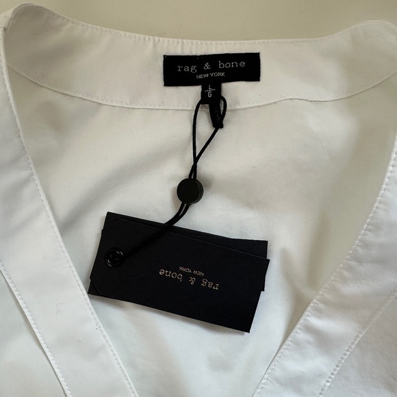 NWT RAG & BONE Victorine Cotton Blend Peplum Top Women's Sz L White - Picture 12 of 16